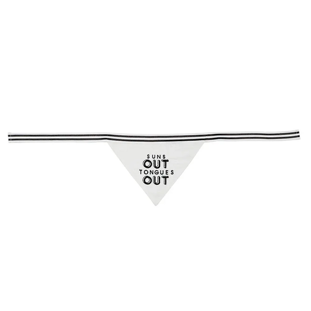Suns Out Tongues Out Pet Bandana in White | Animal Pet Accessory | 9